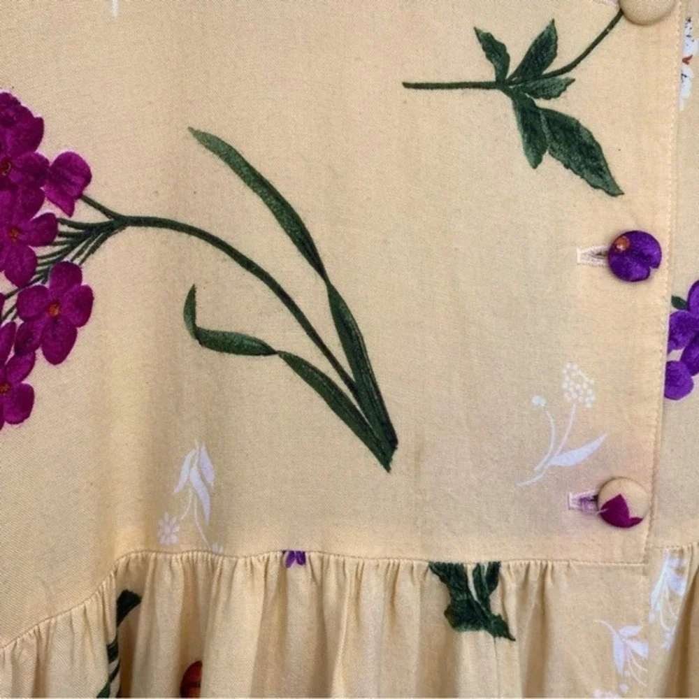 Y2K Vintage‎ BOBBIE MCGEE Women's 90s Floral Yellow Maxi Dress Cottage Core SZ M